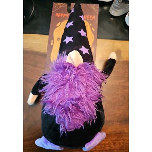 Halloween Plush Dog Toy Gnome Wizard Purple With Squeaker - Picture 1 of 3